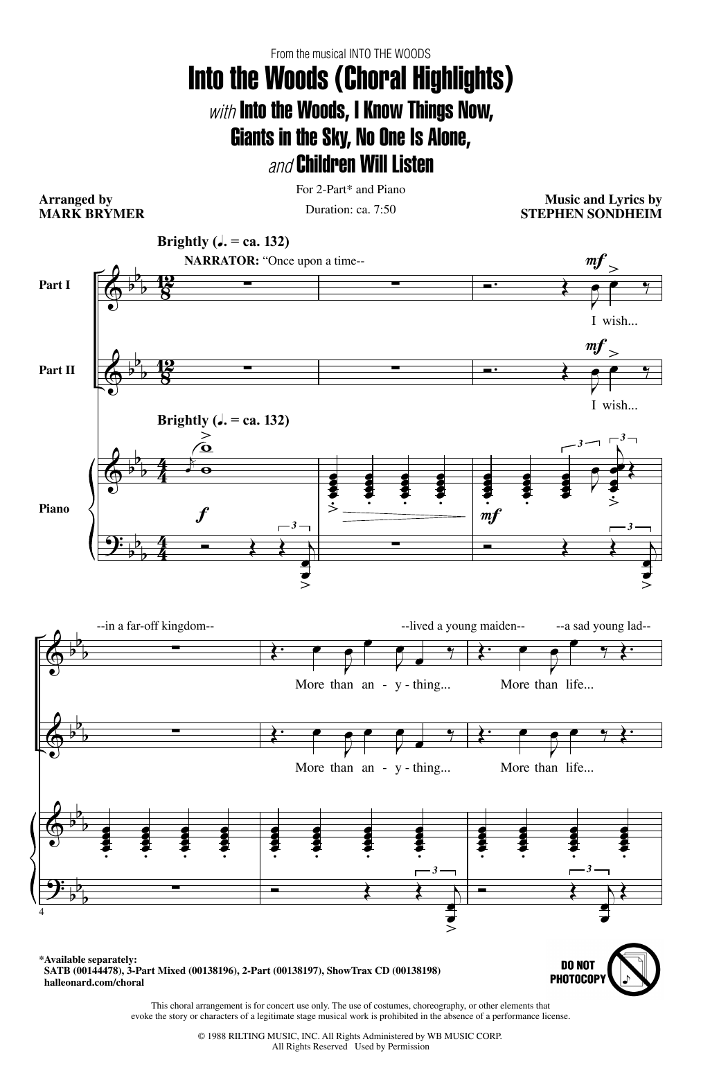 Mark Brymer Into The Woods (Choral Highlights) sheet music notes and chords. Download Printable PDF.