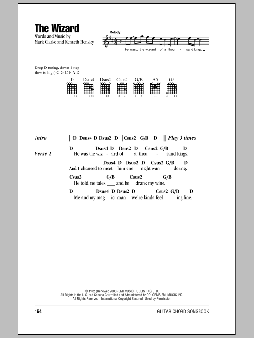 Mark Clarke The Wizard sheet music notes and chords. Download Printable PDF.