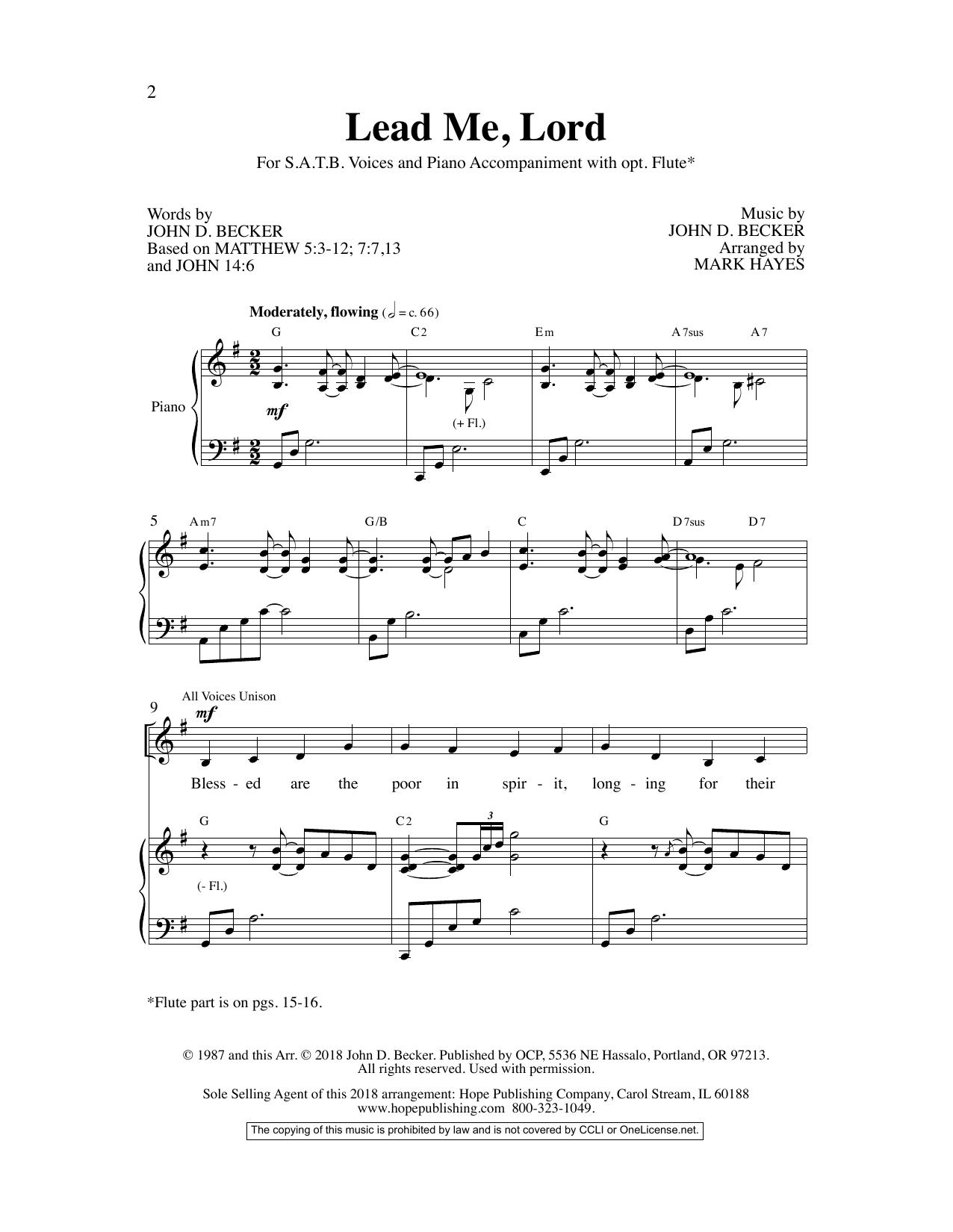 Mark Hayes Lead Me, Lord sheet music notes and chords. Download Printable PDF.