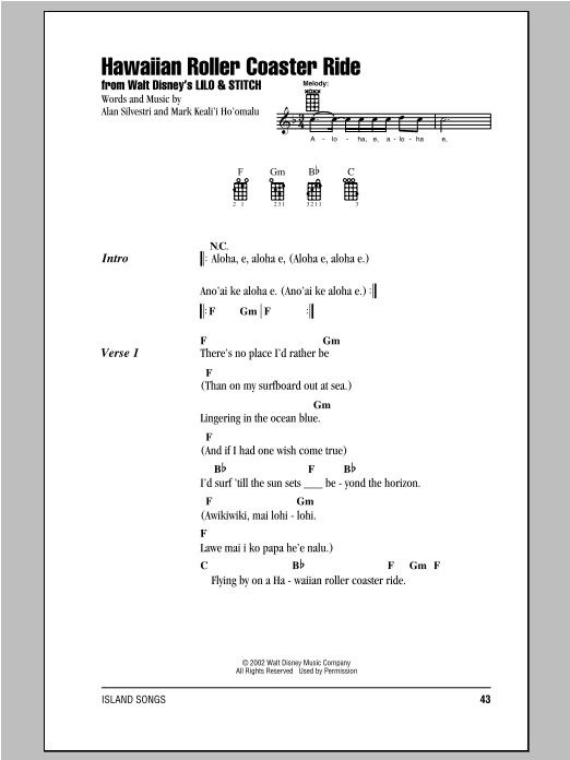 Mark Keali'i Ho'omalu Hawaiian Roller Coaster Ride sheet music notes and chords. Download Printable PDF.