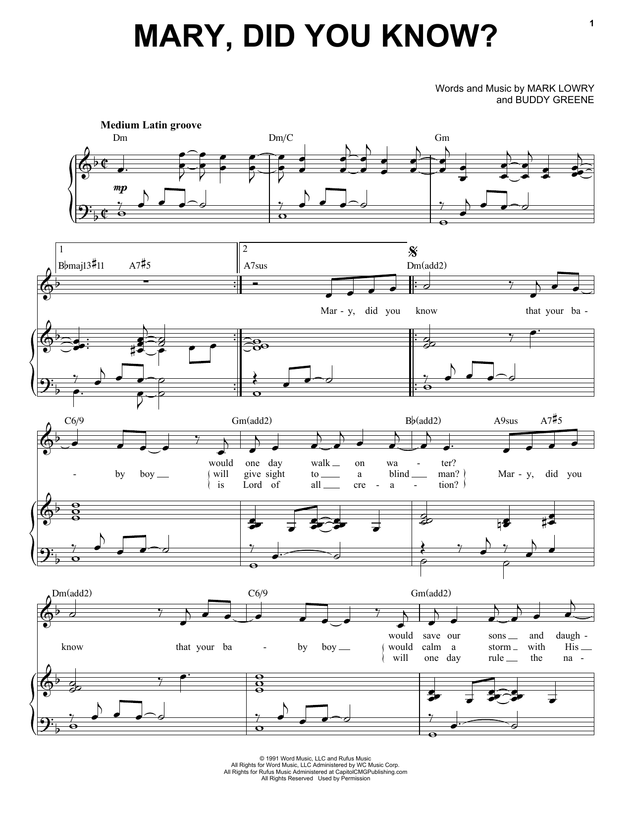 Mark Lowry & Buddy Greene Mary, Did You Know? [Jazz Version] (arr. Brent Edstrom) sheet music notes and chords. Download Printable PDF.