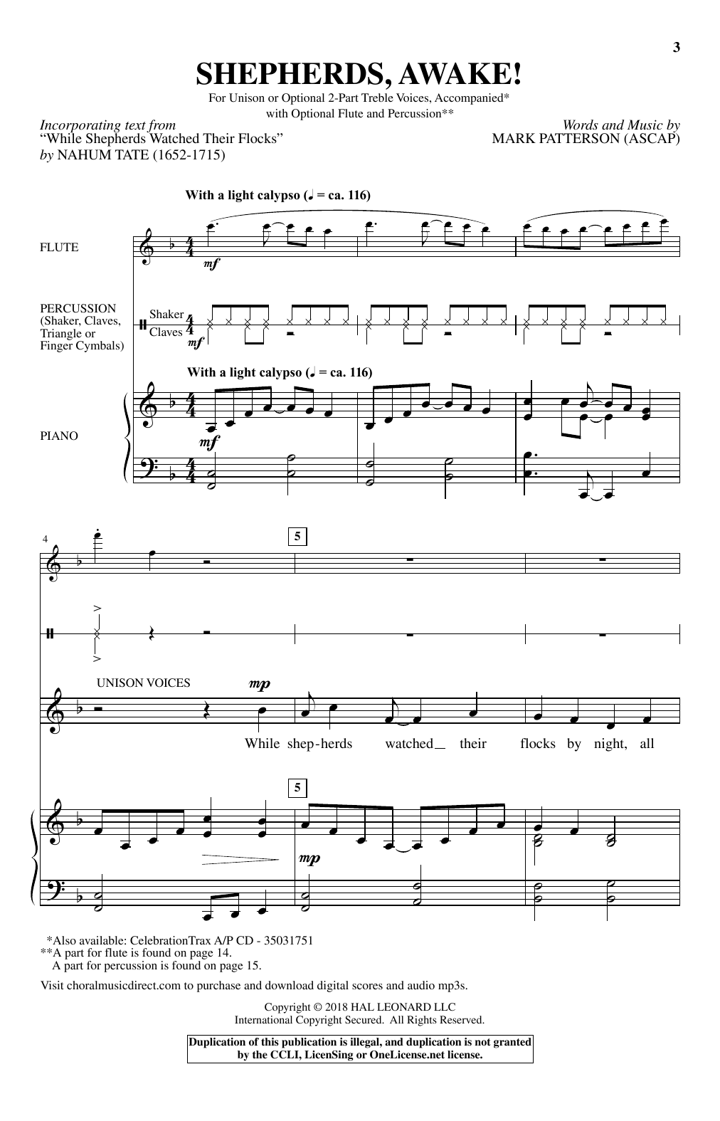 Mark Patterson Shepherds. Awake! sheet music notes and chords. Download Printable PDF.