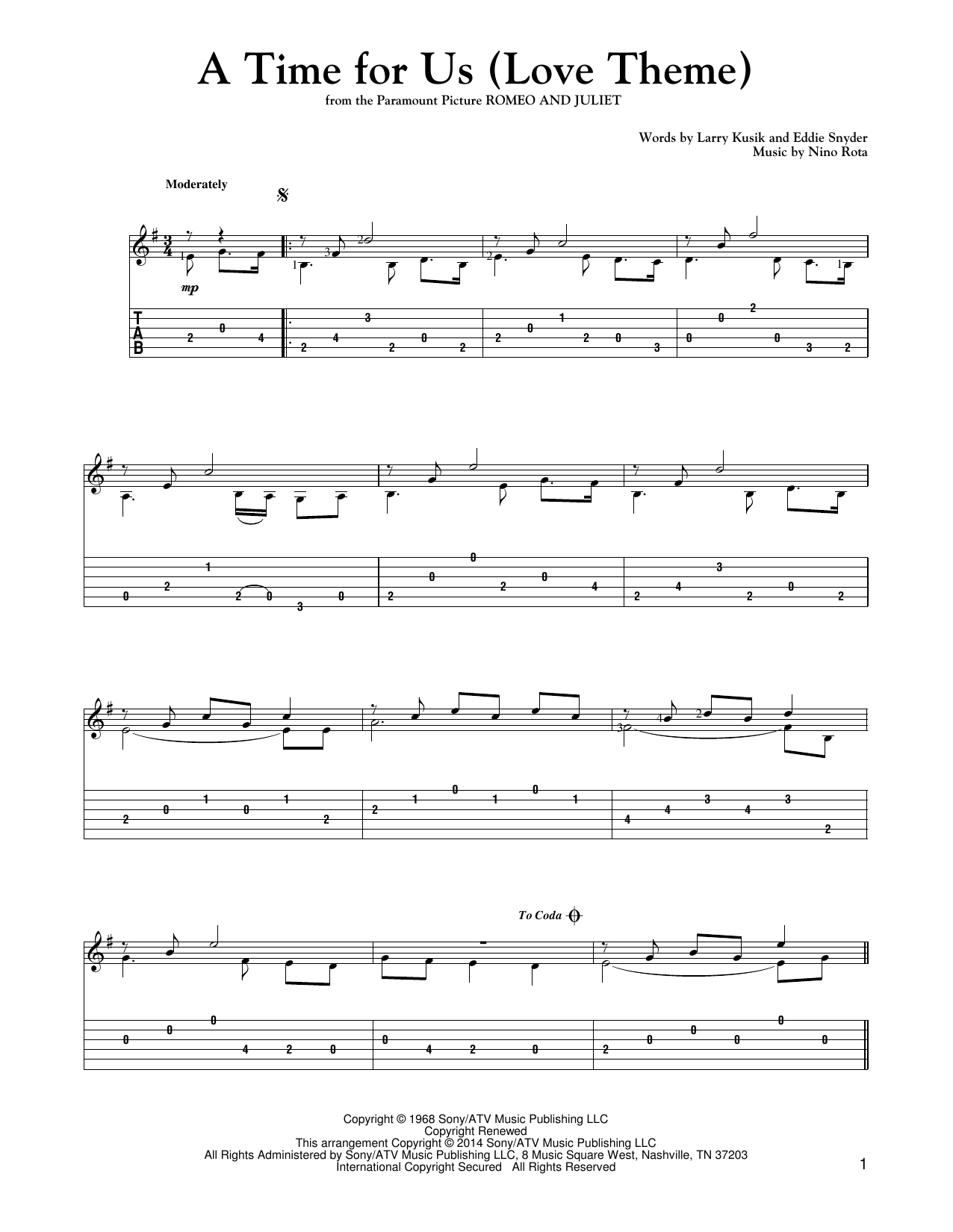 Mark Phillips A Time For Us (Love Theme) sheet music notes and chords. Download Printable PDF.