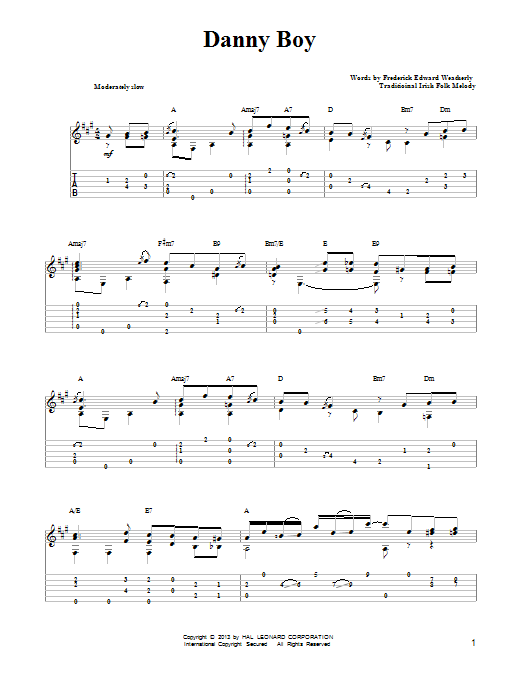 Irish Folksong Danny Boy sheet music notes and chords. Download Printable PDF.