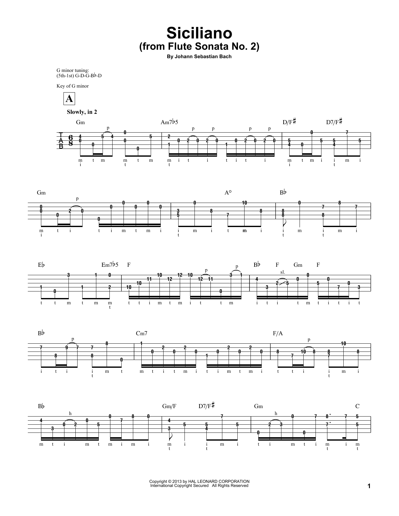 Mark Phillips Siciliano sheet music notes and chords. Download Printable PDF.