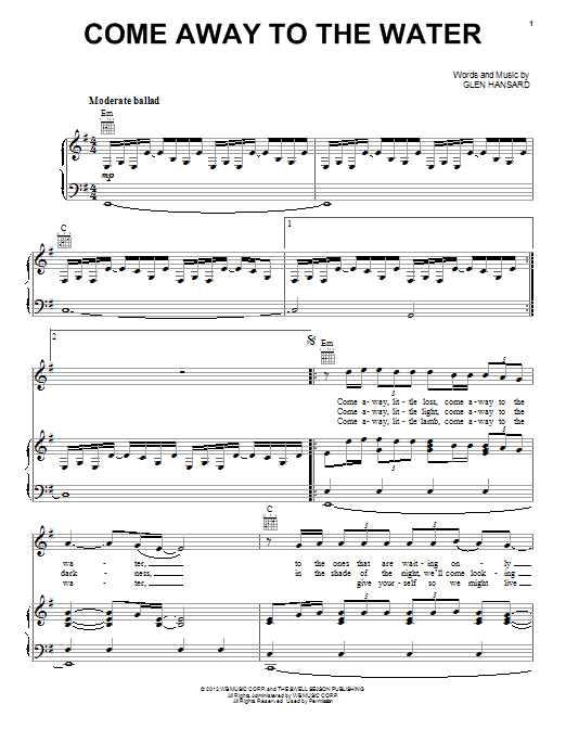 Maroon 5 Come Away To The Water sheet music notes and chords. Download Printable PDF.