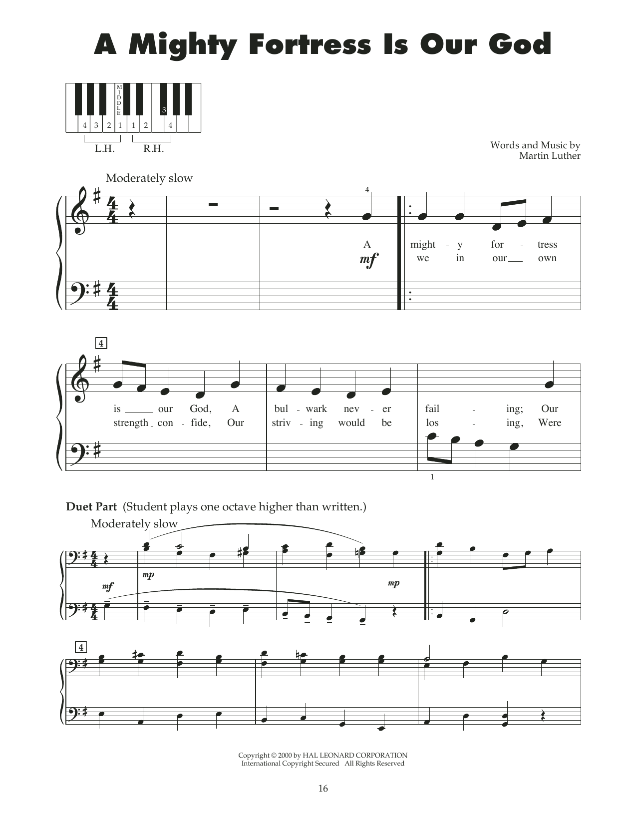 Martin Luther A Mighty Fortress Is Our God (arr. Carol Klose) sheet music notes and chords. Download Printable PDF.