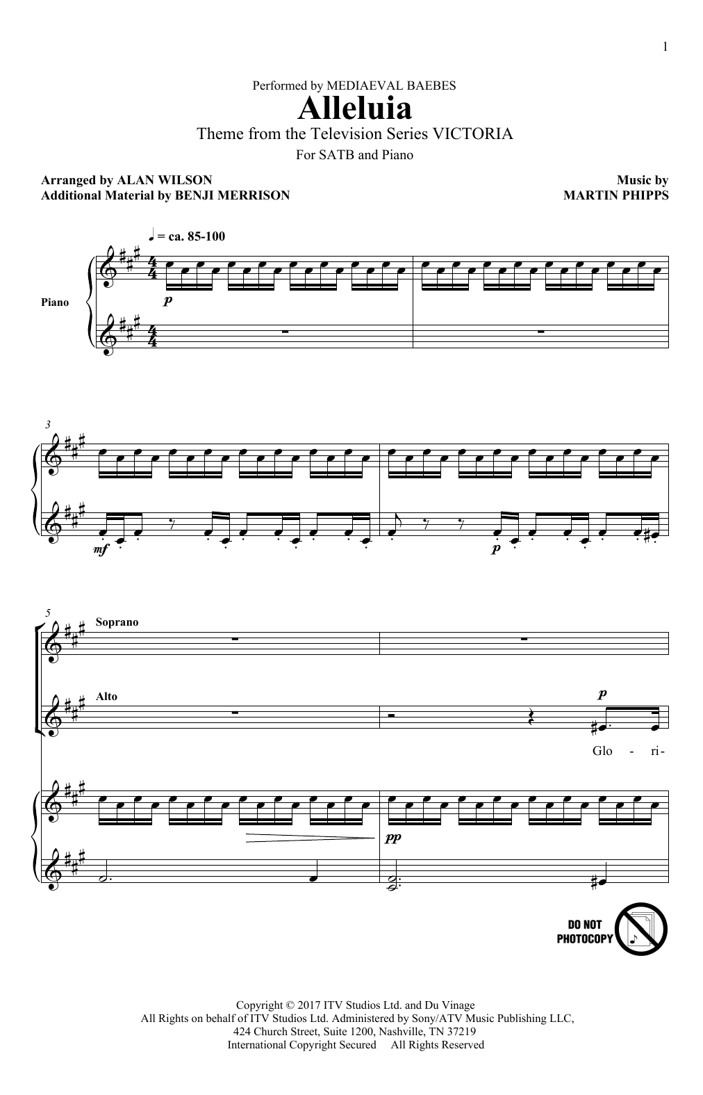 Learn to play Martin Phipps Alleluia sheet music for SATB Choir in minutes. Price: 3.9900$ Martin Phipps Alleluia sheet music notes and chords arranged for SATB Choir