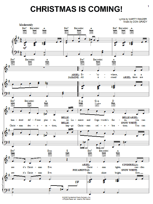 Learn to play Marty Panzer Christmas Is Coming! sheet music for Piano, Vocal & Guitar Chords (Right-Hand Melody) in minutes. Price: 7.8900$ Marty Panzer Christmas Is Coming! sheet music notes and chords arranged for Piano, Vocal & Guitar Chords (Right-Hand Melody)