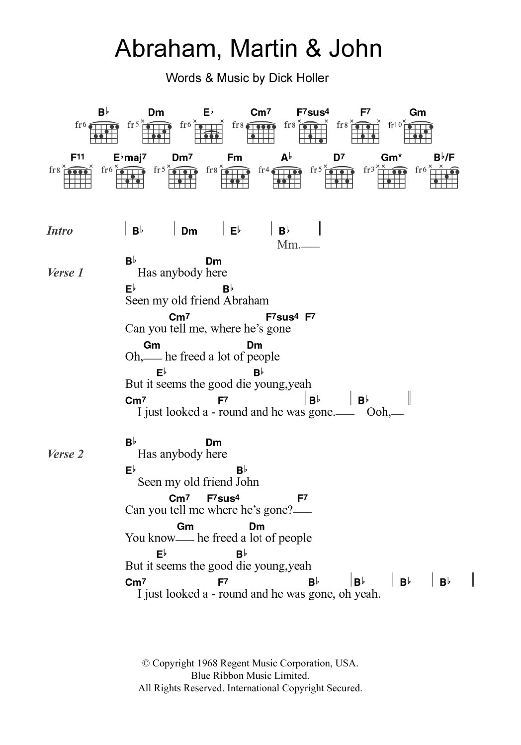 Marvin Gaye Abraham, Martin & John sheet music notes and chords. Download Printable PDF.