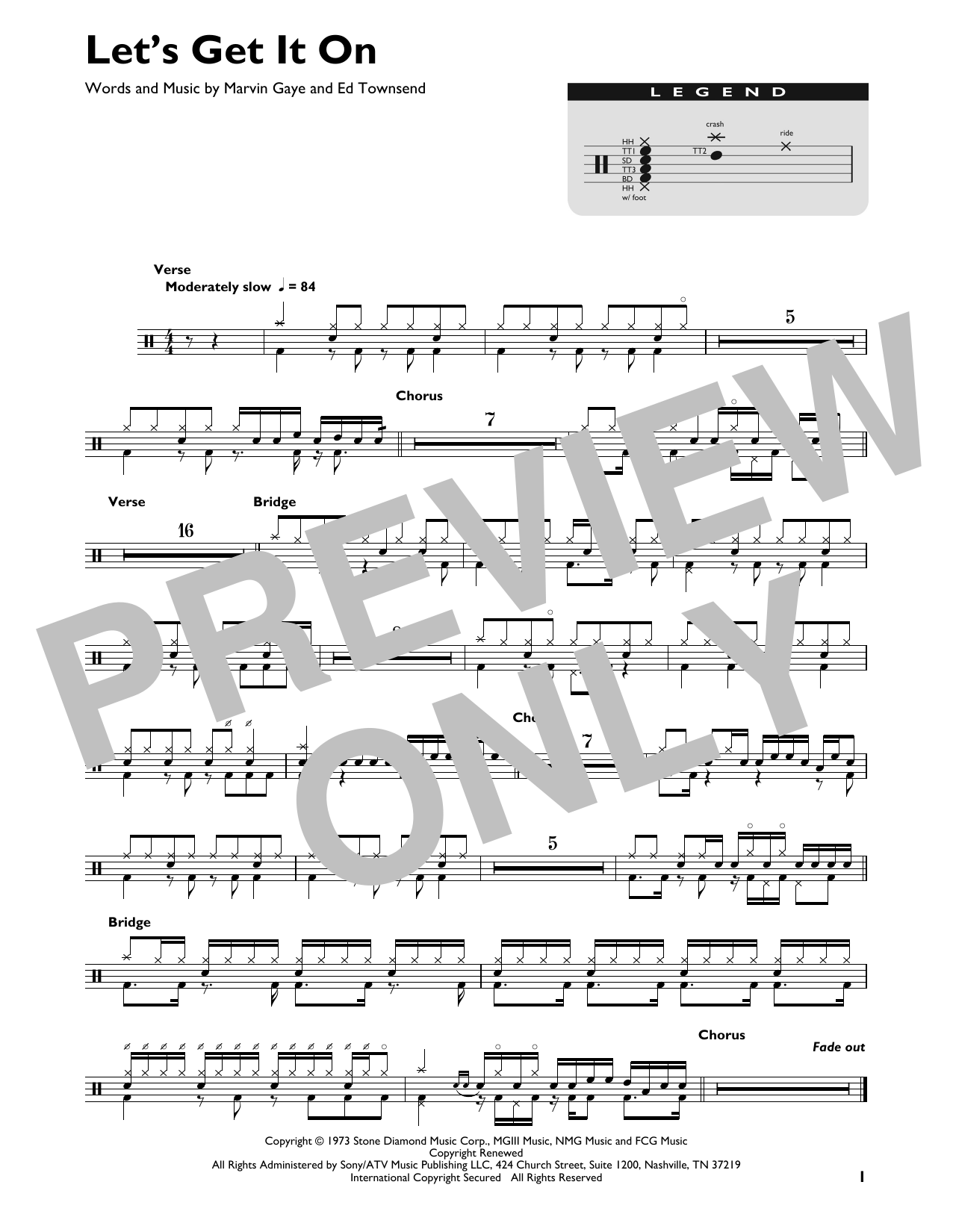 Marvin Gaye Let's Get It On sheet music notes and chords. Download Printable PDF.