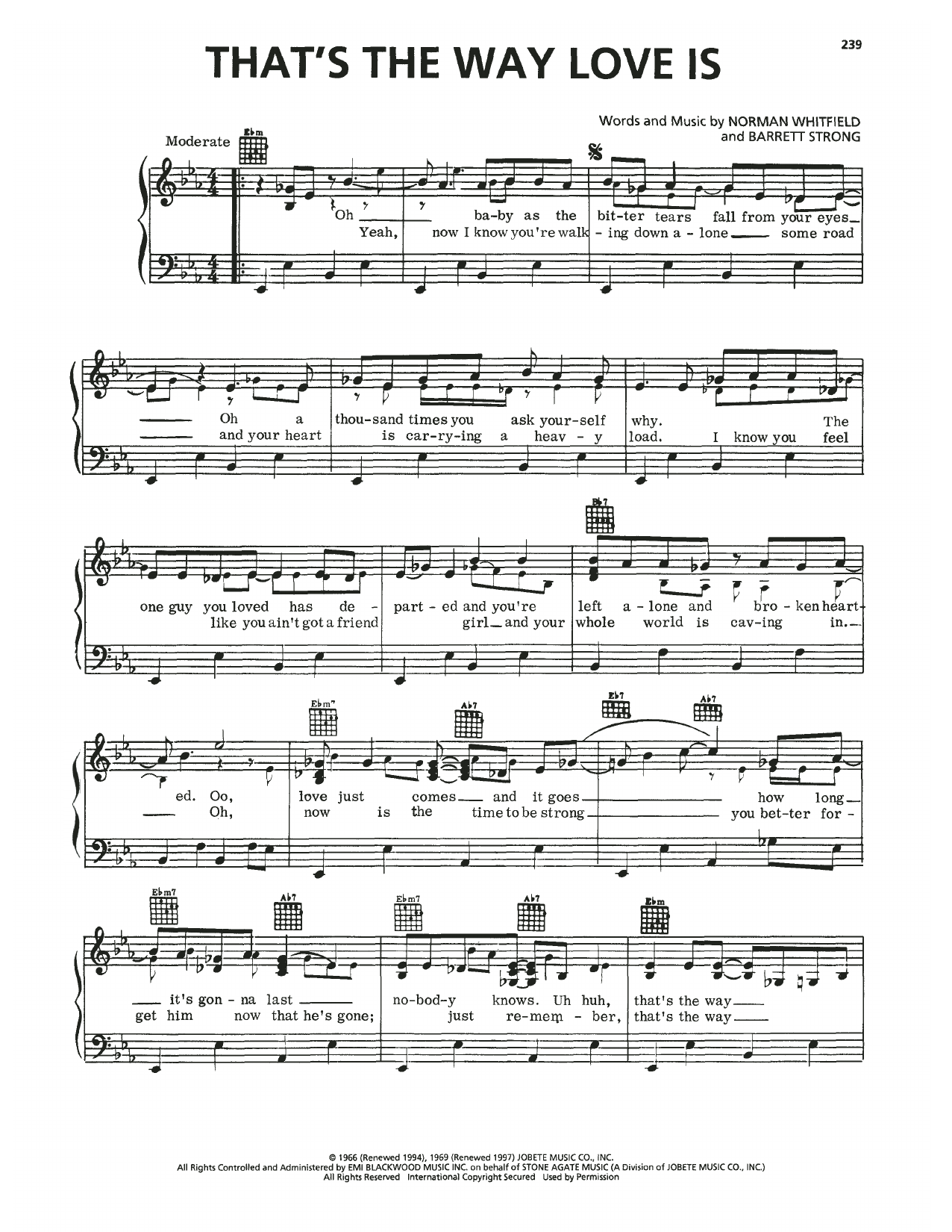 Learn to play Marvin Gaye That's The Way Love Is sheet music for Piano, Vocal & Guitar Chords (Right-Hand Melody) in minutes. Price: 7.8900$ Marvin Gaye That's The Way Love Is sheet music notes and chords arranged for Piano, Vocal & Guitar Chords (Right-Hand Melody)