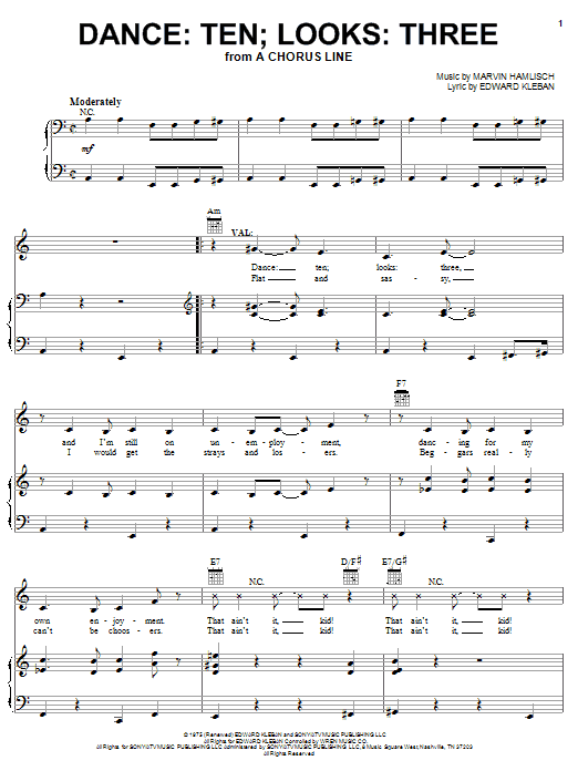 Marvin Hamlisch Ten; Looks: Three sheet music notes and chords. Download Printable PDF.