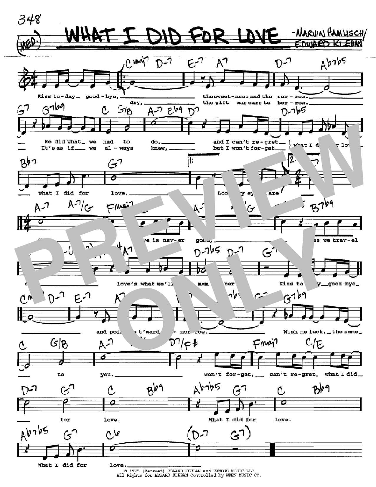 Marvin Hamlisch What I Did For Love sheet music notes and chords. Download Printable PDF.