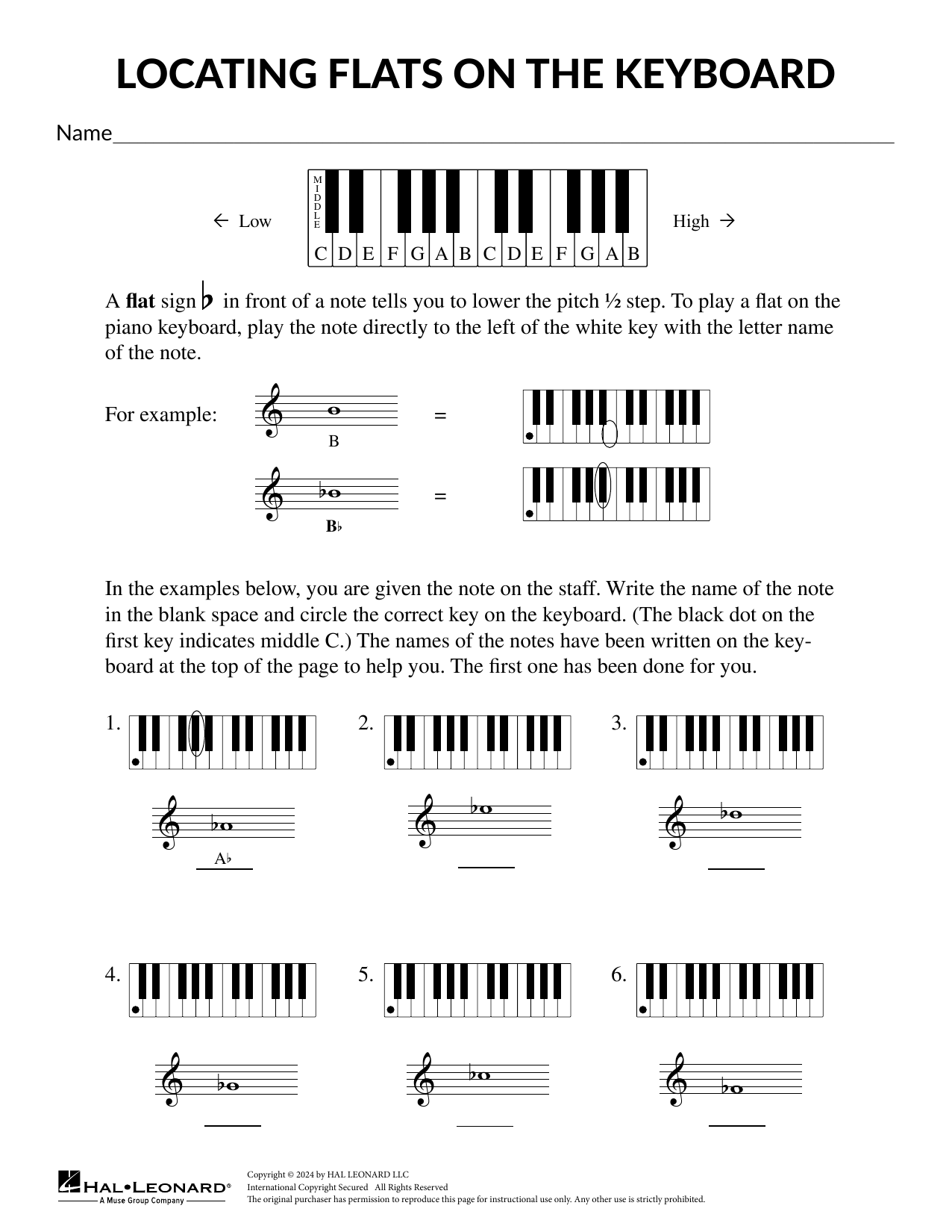 Mary Donelly Locating Flats and Sharps on the Keyboard sheet music notes and chords. Download Printable PDF.