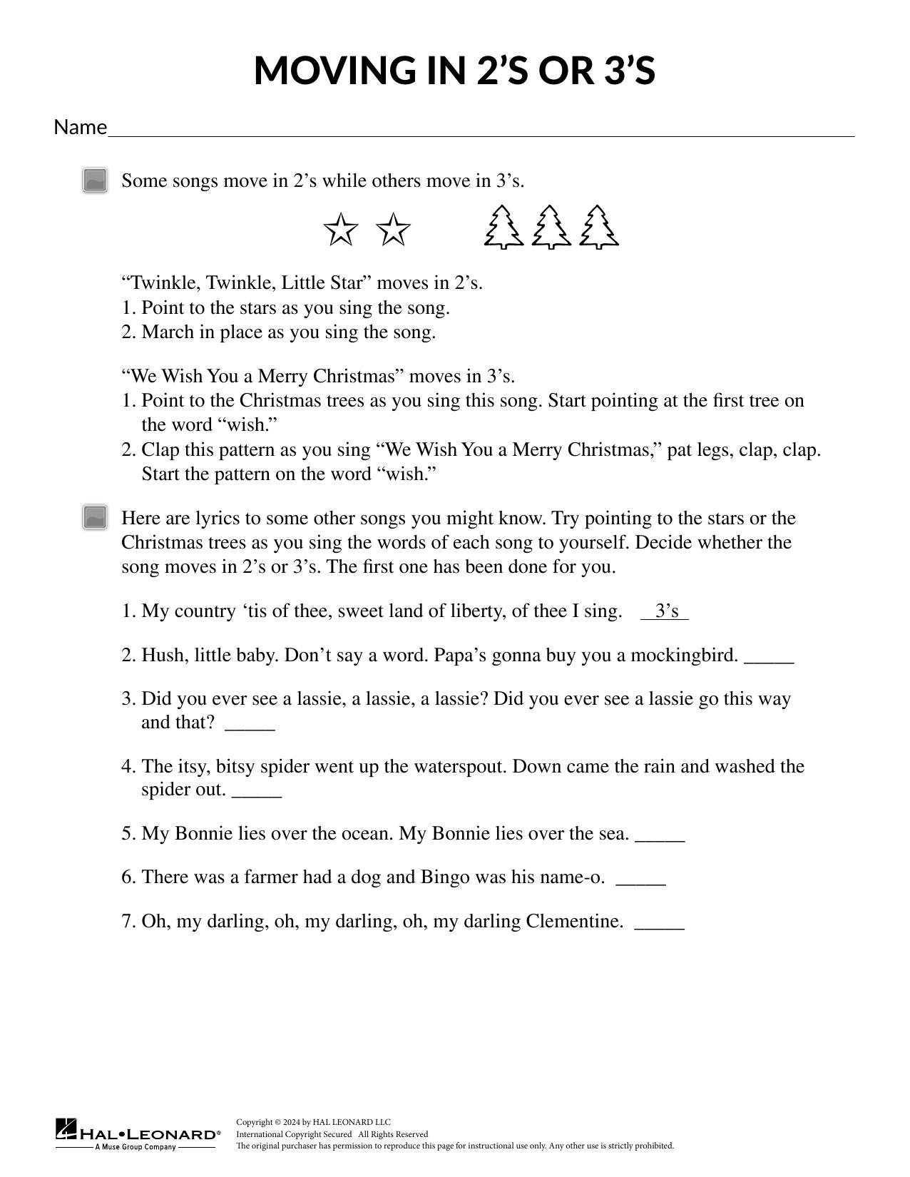 Mary Donelly Moving in 2's or 3's sheet music notes and chords. Download Printable PDF.