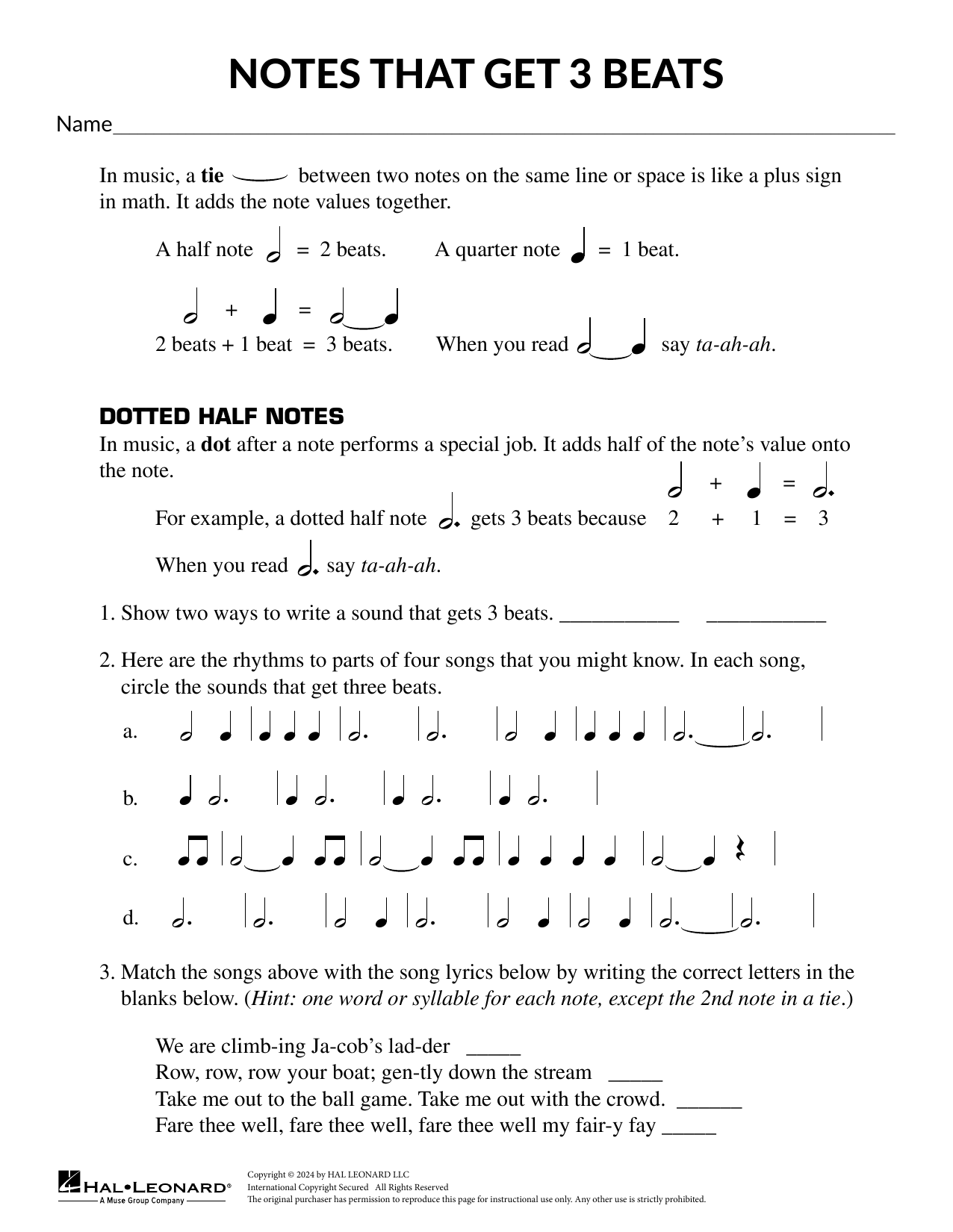 Mary Donnelly Notes That Get Three Beats sheet music notes and chords. Download Printable PDF.