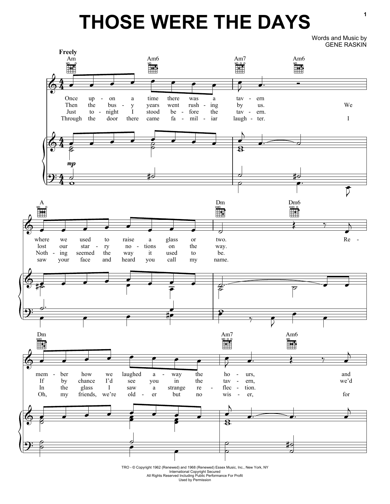 Mary Hopkin Those Were The Days sheet music notes and chords. Download Printable PDF.