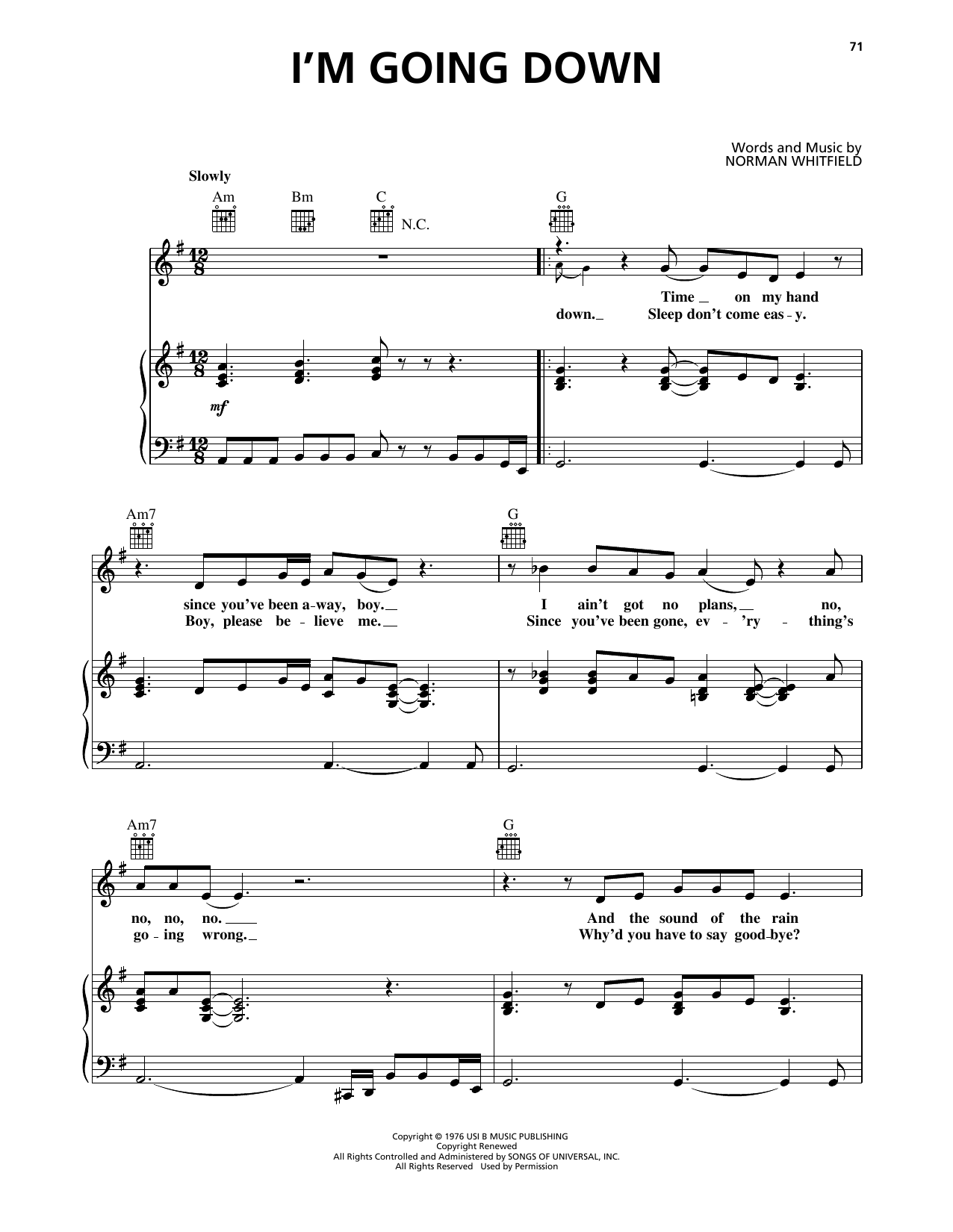 Learn to play Mary J. Blige I'm Going Down sheet music for Piano, Vocal & Guitar Chords (Right-Hand Melody) in minutes. Price: 7.8900$ Mary J. Blige I'm Going Down sheet music notes and chords arranged for Piano, Vocal & Guitar Chords (Right-Hand Melody)
