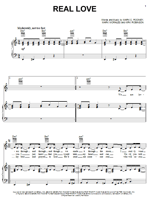 Learn to play Mary J. Blige Real Love sheet music for Piano, Vocal & Guitar Chords (Right-Hand Melody) in minutes. Price: 7.8900$ Mary J. Blige Real Love sheet music notes and chords arranged for Piano, Vocal & Guitar Chords (Right-Hand Melody)