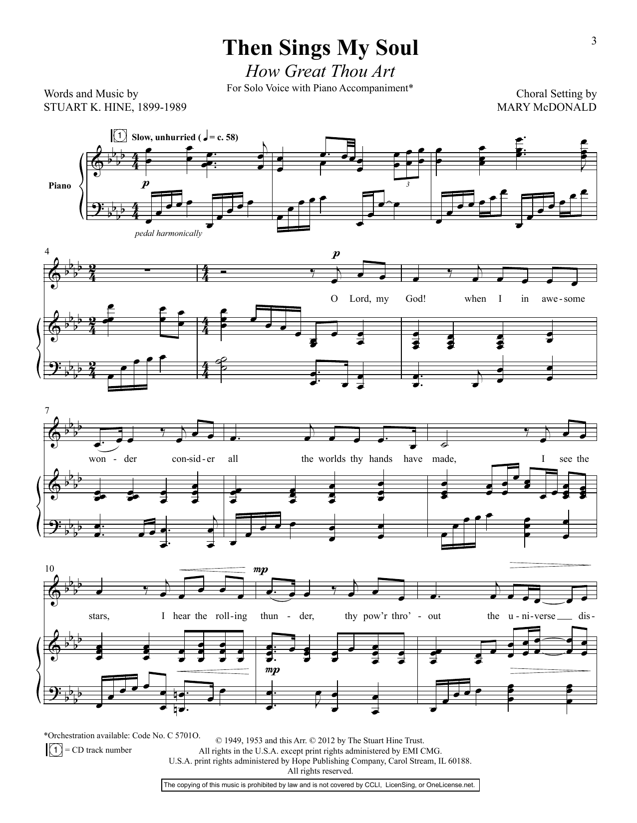 Mary McDonald Then Sings My Soul (how Great Thou Art) sheet music notes and chords. Download Printable PDF.