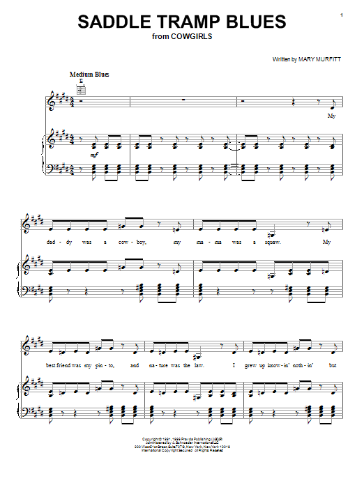 Learn to play Mary Murfitt Saddle Tramp Blues sheet music for Piano, Vocal & Guitar Chords (Right-Hand Melody) in minutes. Price: 7.8900$ Mary Murfitt Saddle Tramp Blues sheet music notes and chords arranged for Piano, Vocal & Guitar Chords (Right-Hand Melody)