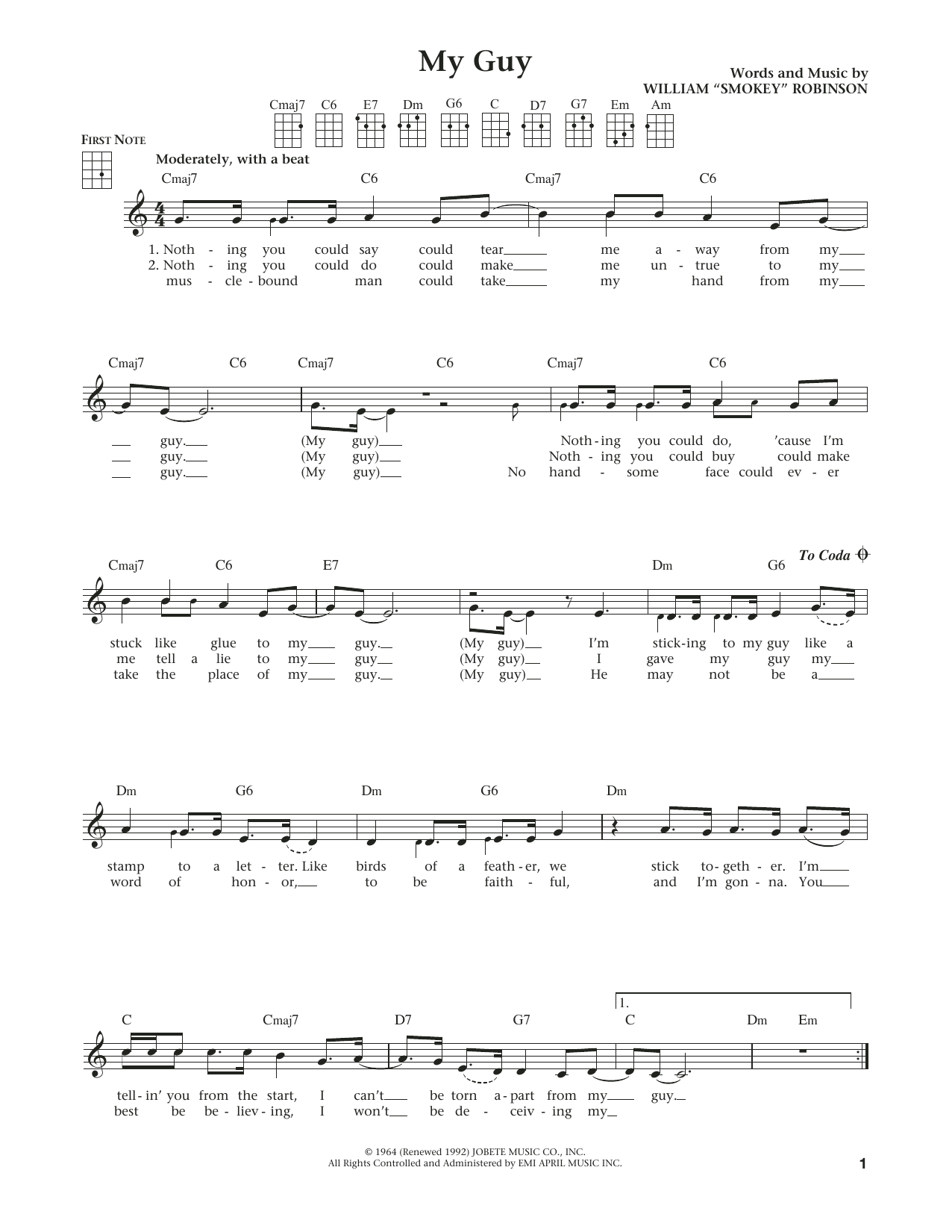 Learn to play Mary Wells My Guy (from The Daily Ukulele) (arr. Liz and Jim Beloff) sheet music for Ukulele in minutes. Price: 5.9900$ Mary Wells My Guy (from The Daily Ukulele) (arr. Liz and Jim Beloff) sheet music notes and chords arranged for Ukulele