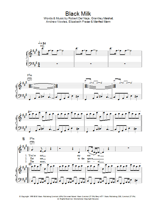Learn to play Massive Attack Black Milk sheet music for Piano, Vocal & Guitar Chords in minutes. Price: 7.8900$ Massive Attack Black Milk sheet music notes and chords arranged for Piano, Vocal & Guitar Chords