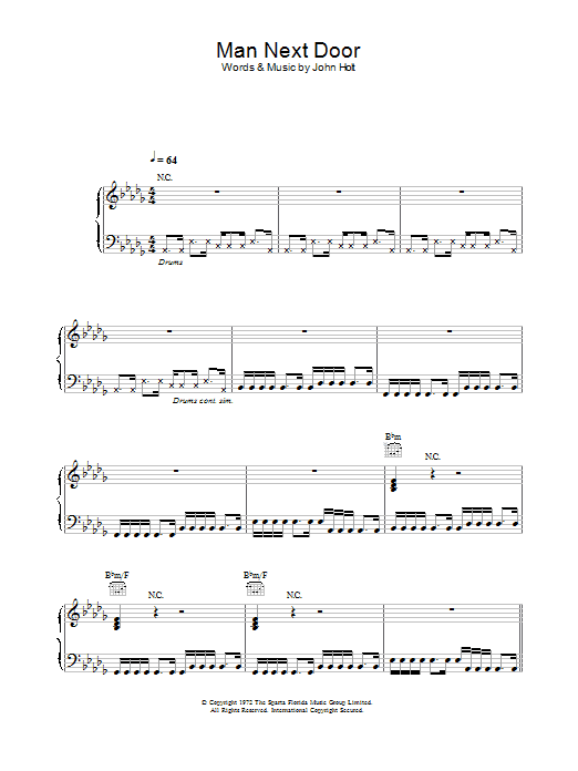 Learn to play Massive Attack Man Next Door sheet music for Piano, Vocal & Guitar Chords in minutes. Price: 7.8900$ Massive Attack Man Next Door sheet music notes and chords arranged for Piano, Vocal & Guitar Chords