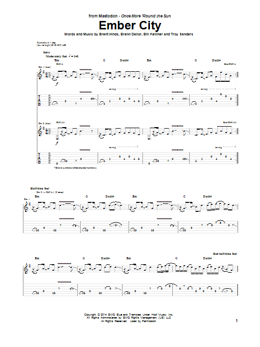 Learn to play Mastodon Ember City sheet music for Guitar Tab in minutes. Price: 7.8900$ Mastodon Ember City sheet music notes and chords arranged for Guitar Tab