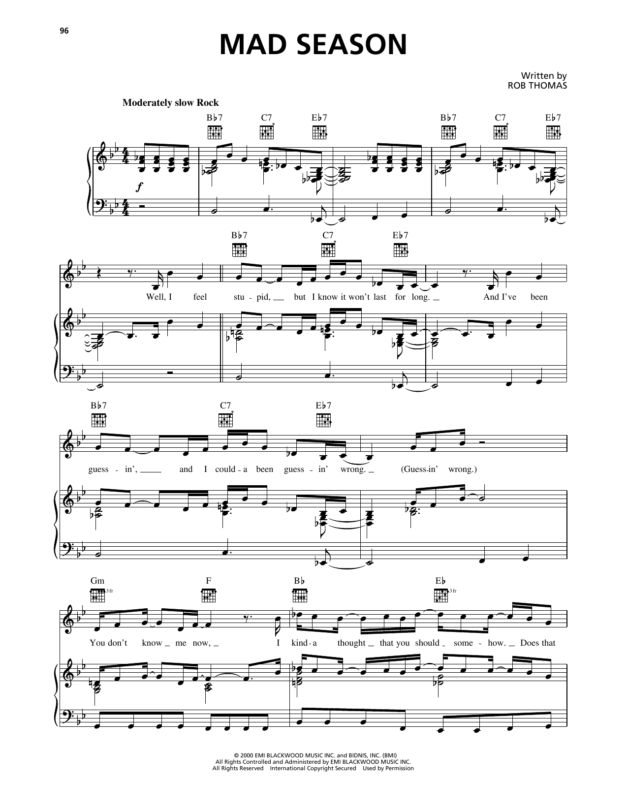 Learn to play Matchbox Twenty Mad Season sheet music for Piano, Vocal & Guitar Chords (Right-Hand Melody) in minutes. Price: 7.8900$ Matchbox Twenty Mad Season sheet music notes and chords arranged for Piano, Vocal & Guitar Chords (Right-Hand Melody)