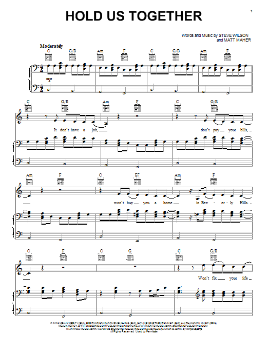 Matt Maher Hold Us Together sheet music notes and chords. Download Printable PDF.