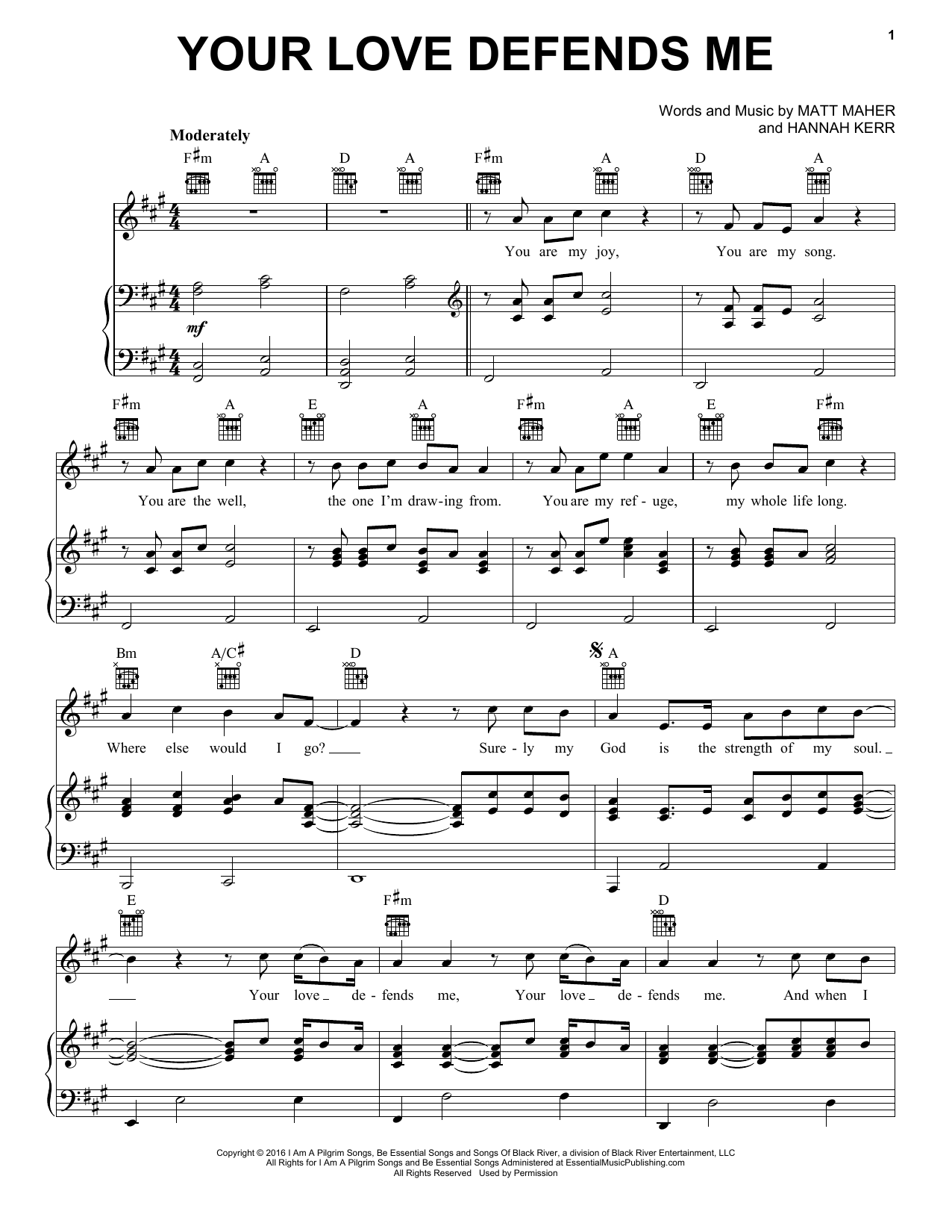 Learn to play Matt Maher Your Love Defends Me sheet music for Piano, Vocal & Guitar Chords (Right-Hand Melody) in minutes. Price: 7.8900$ Matt Maher Your Love Defends Me sheet music notes and chords arranged for Piano, Vocal & Guitar Chords (Right-Hand Melody)