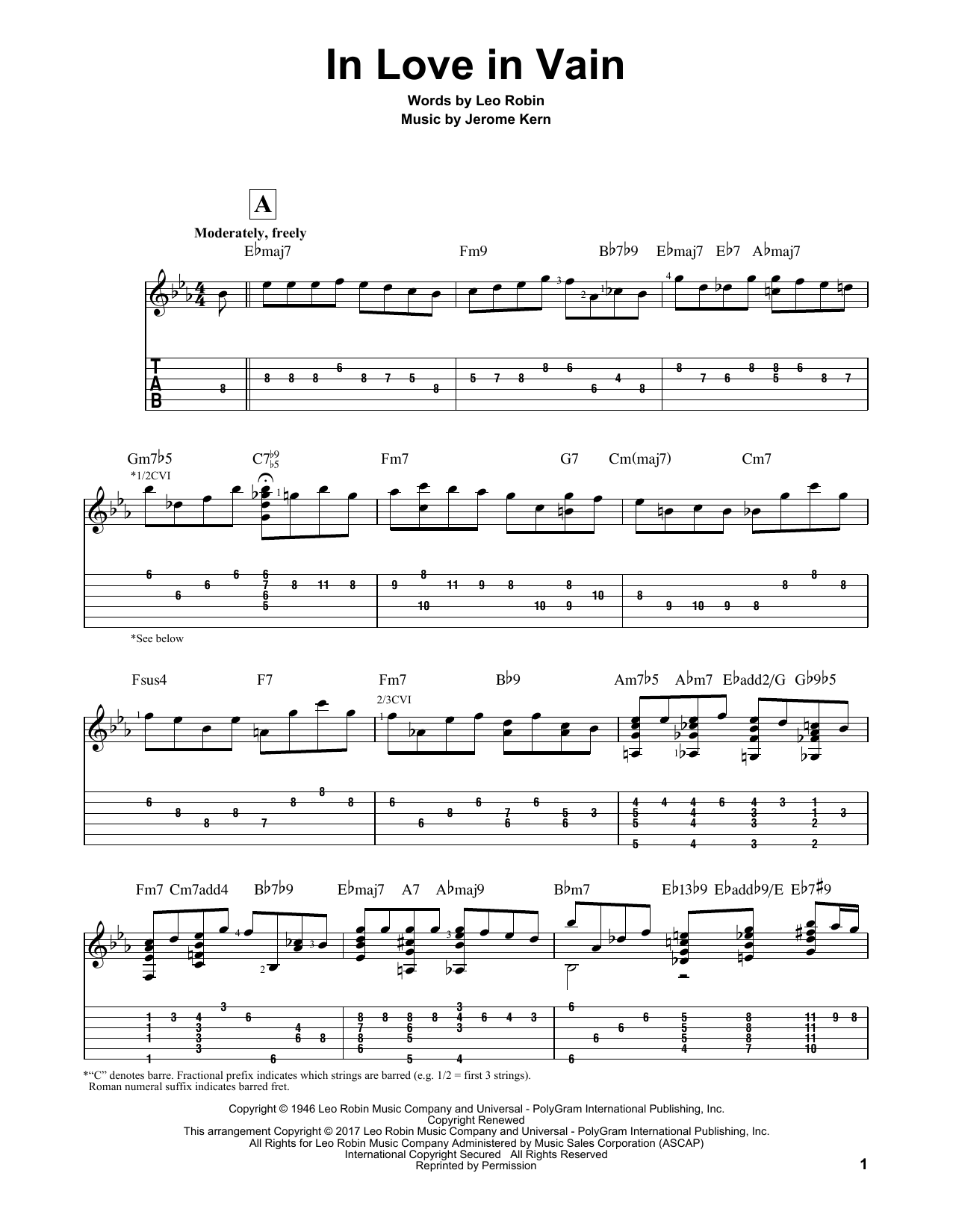 Matt Otten In Love In Vain sheet music notes and chords. Download Printable PDF.