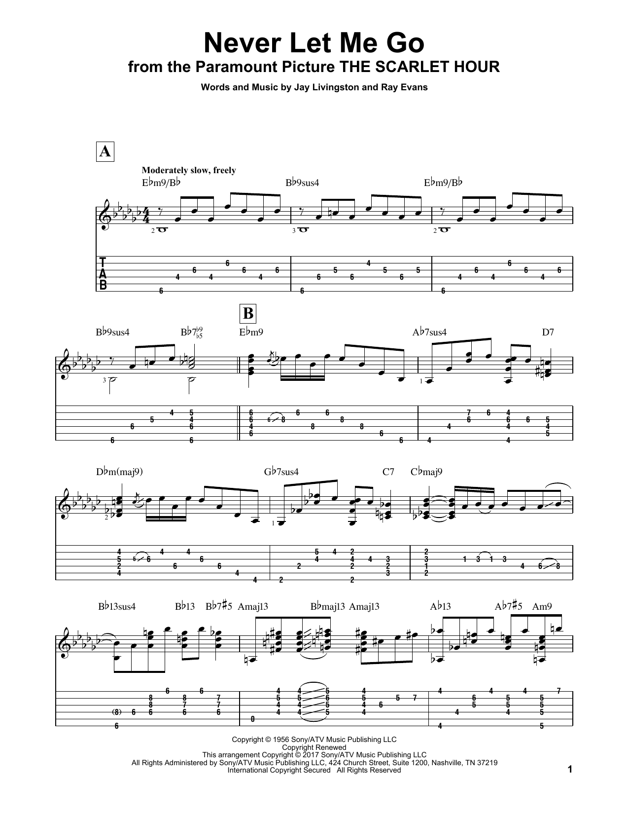 Matt Otten Never Let Me Go sheet music notes and chords. Download Printable PDF.