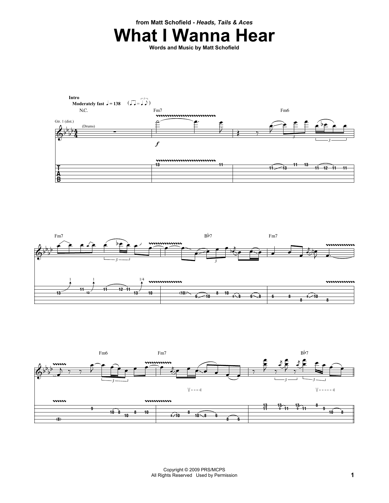 Matt Schofield What I Wanna Hear sheet music notes and chords. Download Printable PDF.