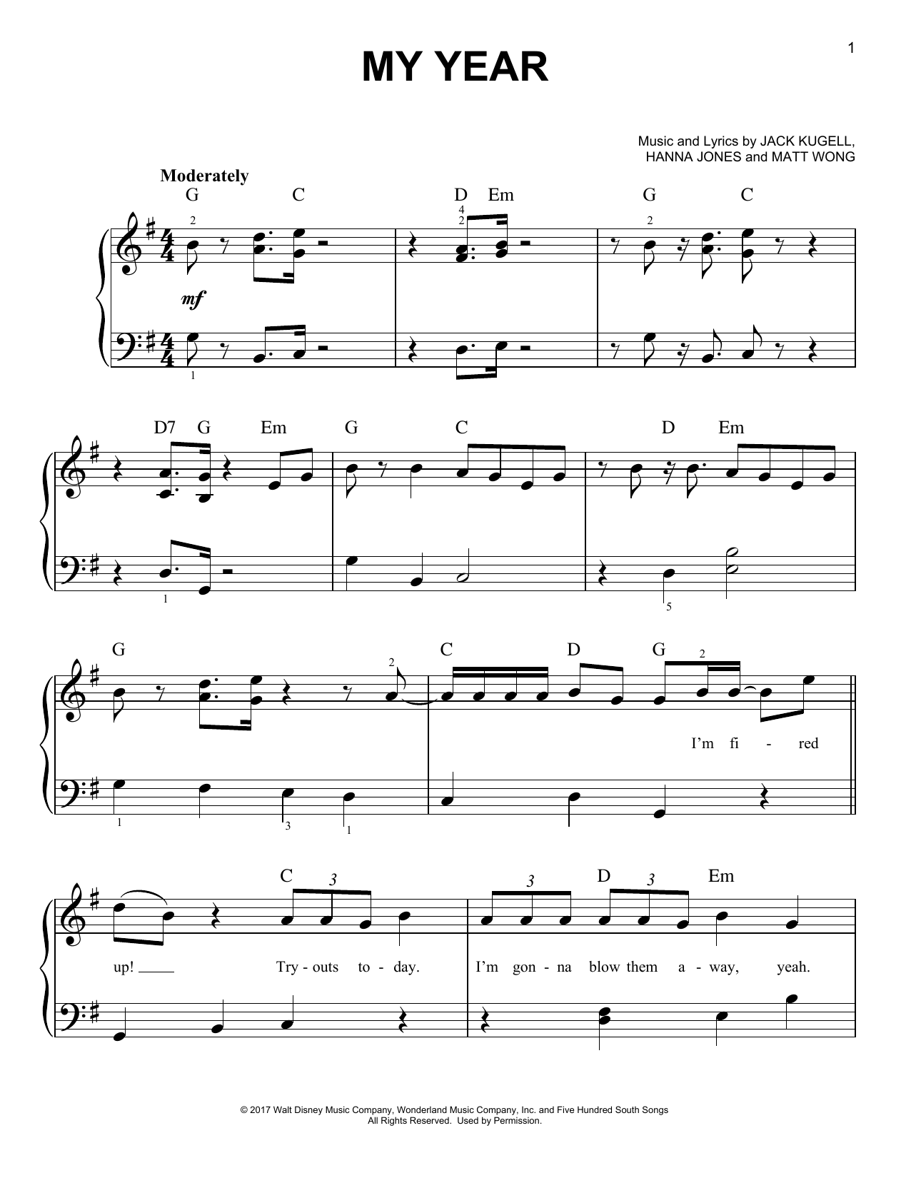 Learn to play Matt Wong My Year sheet music for Easy Piano in minutes. Price: 6.9900$ Matt Wong My Year sheet music notes and chords arranged for Easy Piano
