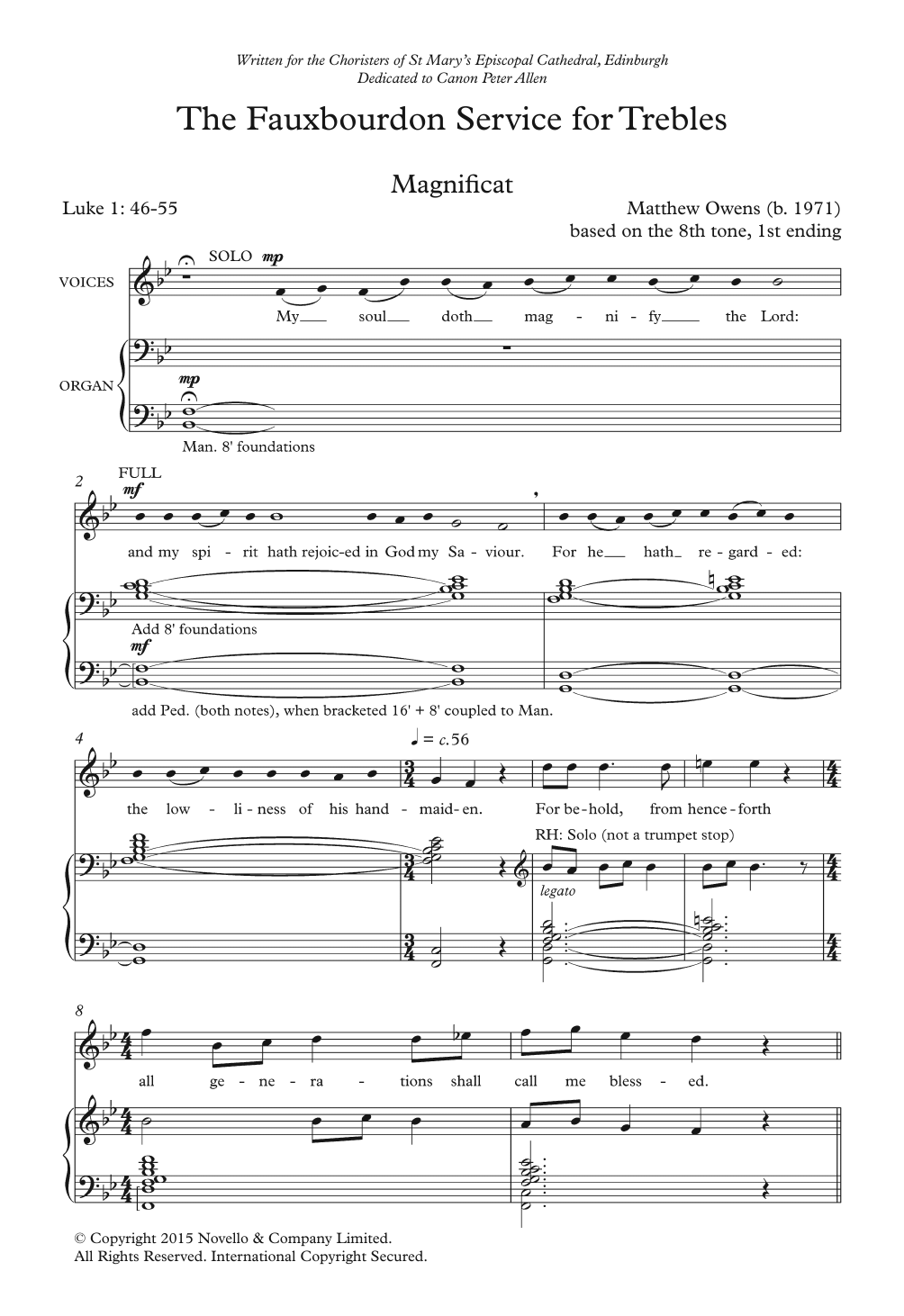 Learn to play Matthew Owens Fauxbourdon Service sheet music for Piano, Vocal & Guitar Chords in minutes. Price: 7.8900$ Matthew Owens Fauxbourdon Service sheet music notes and chords arranged for Piano, Vocal & Guitar Chords