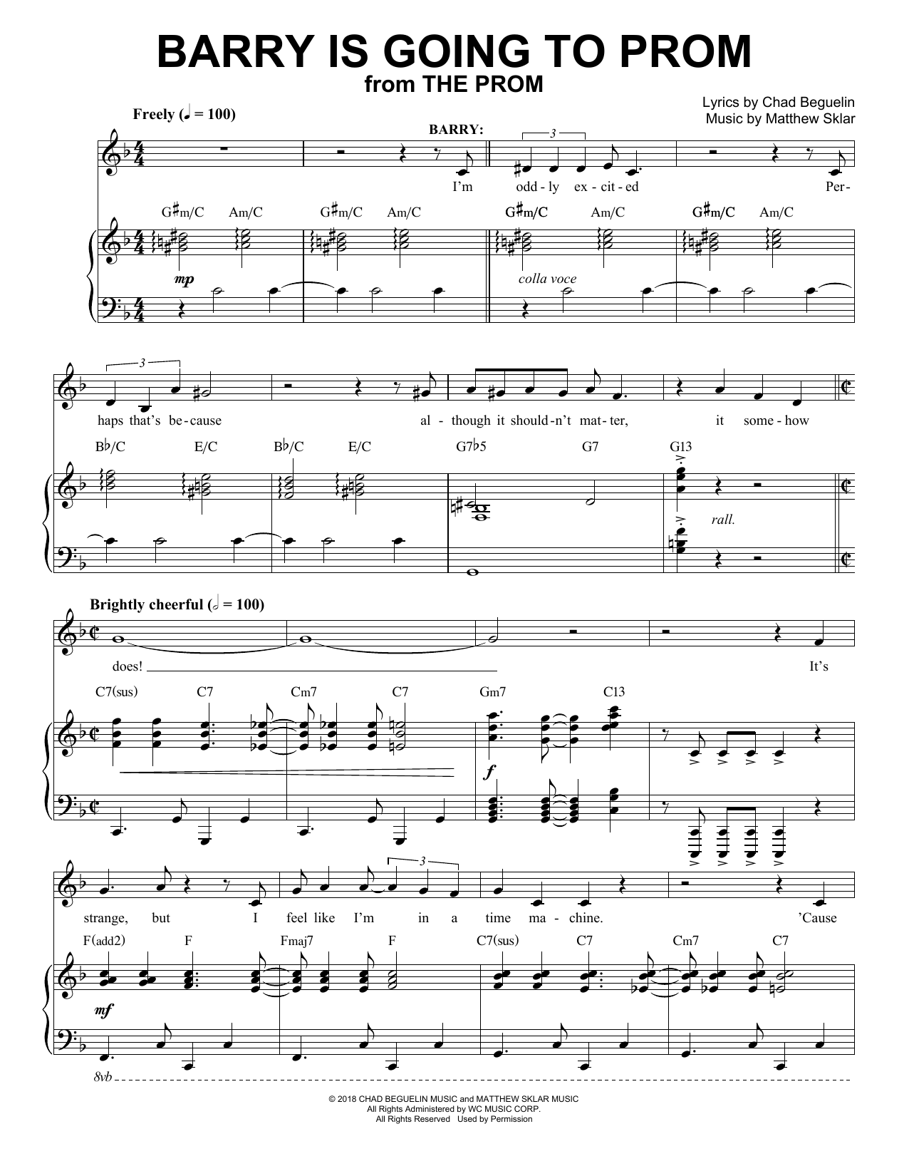 Matthew Sklar & Chad Beguelin Barry Is Going To Prom (from The Prom: A New Musical) sheet music notes and chords. Download Printable PDF.