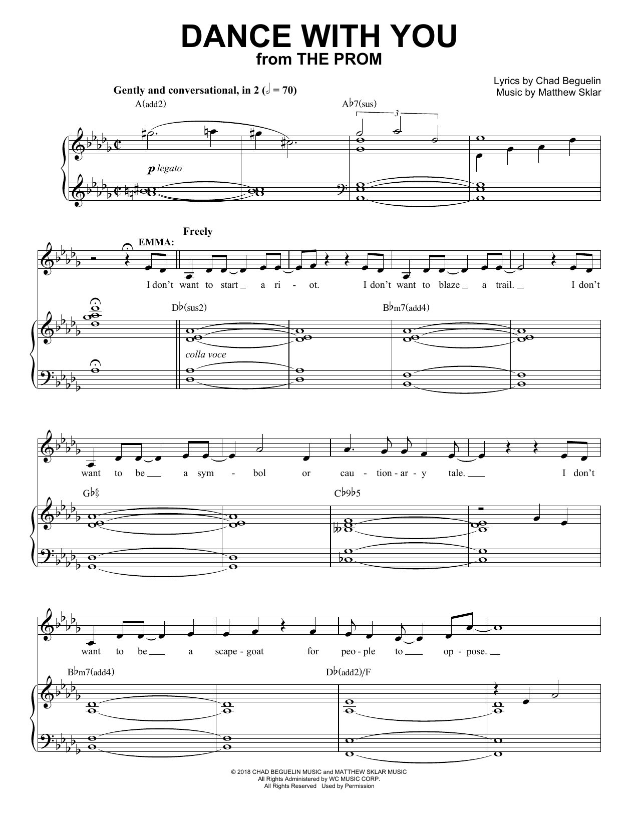 Matthew Sklar & Chad Beguelin Dance With You (from The Prom: A New Musical) sheet music notes and chords. Download Printable PDF.