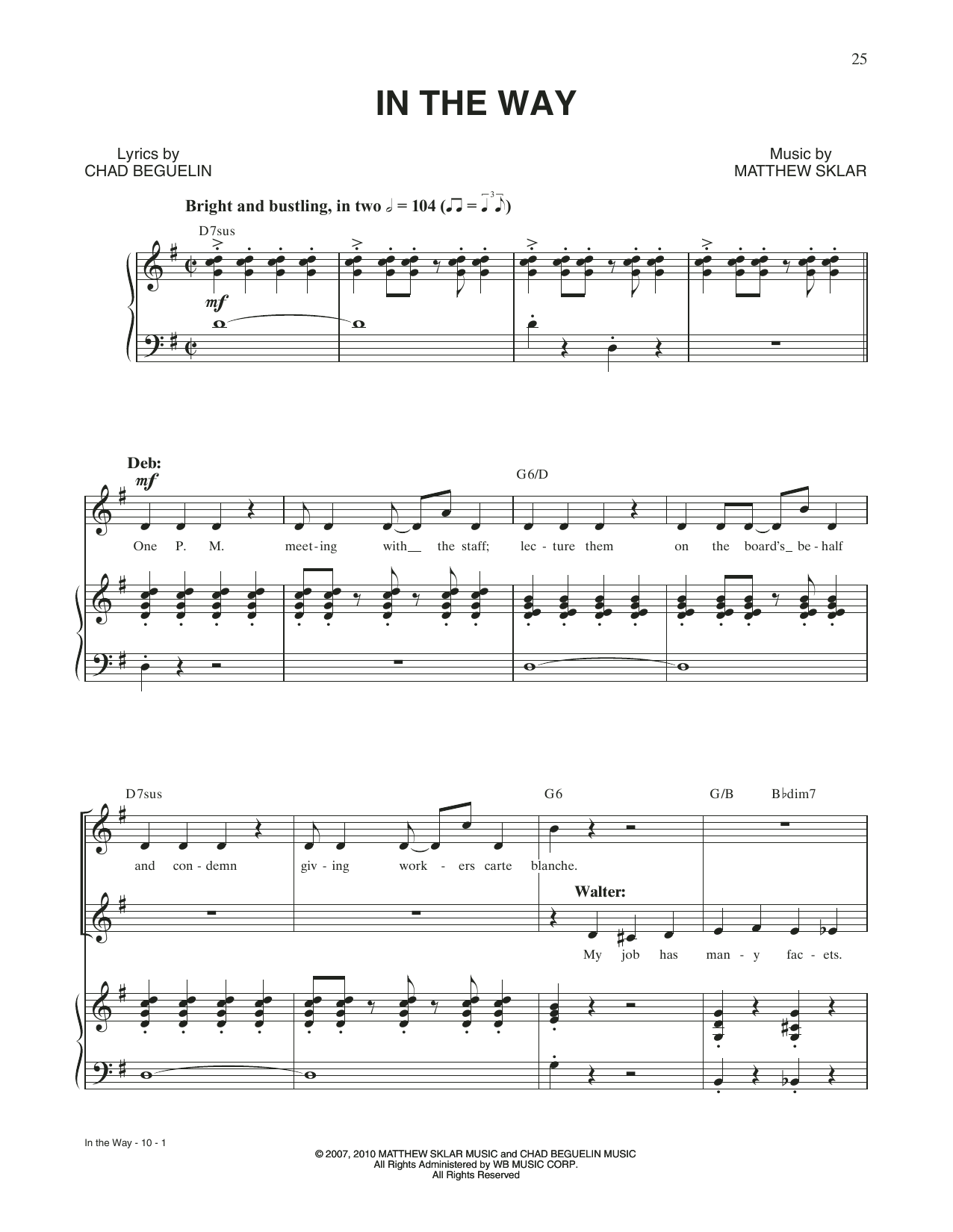 Matthew Sklar & Chad Beguelin In The Way (from Elf: The Musical) sheet music notes and chords. Download Printable PDF.