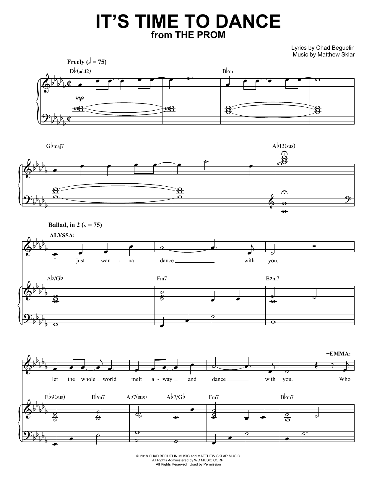 Matthew Sklar & Chad Beguelin It's Time To Dance (from The Prom: A New Musical) sheet music notes and chords. Download Printable PDF.