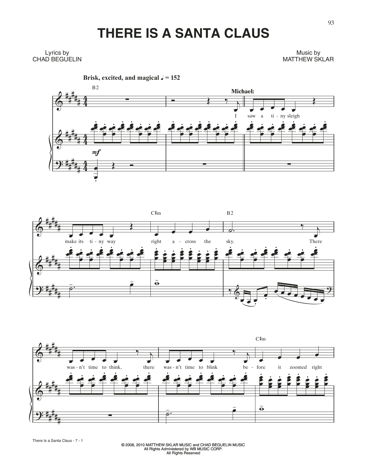 Matthew Sklar & Chad Beguelin There Is A Santa Claus (from Elf: The Musical) sheet music notes and chords. Download Printable PDF.