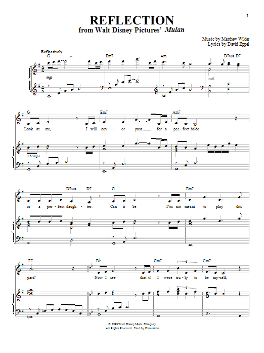 Matthew Wilder Reflection (from Mulan) sheet music notes and chords arranged for Clarinet Duet