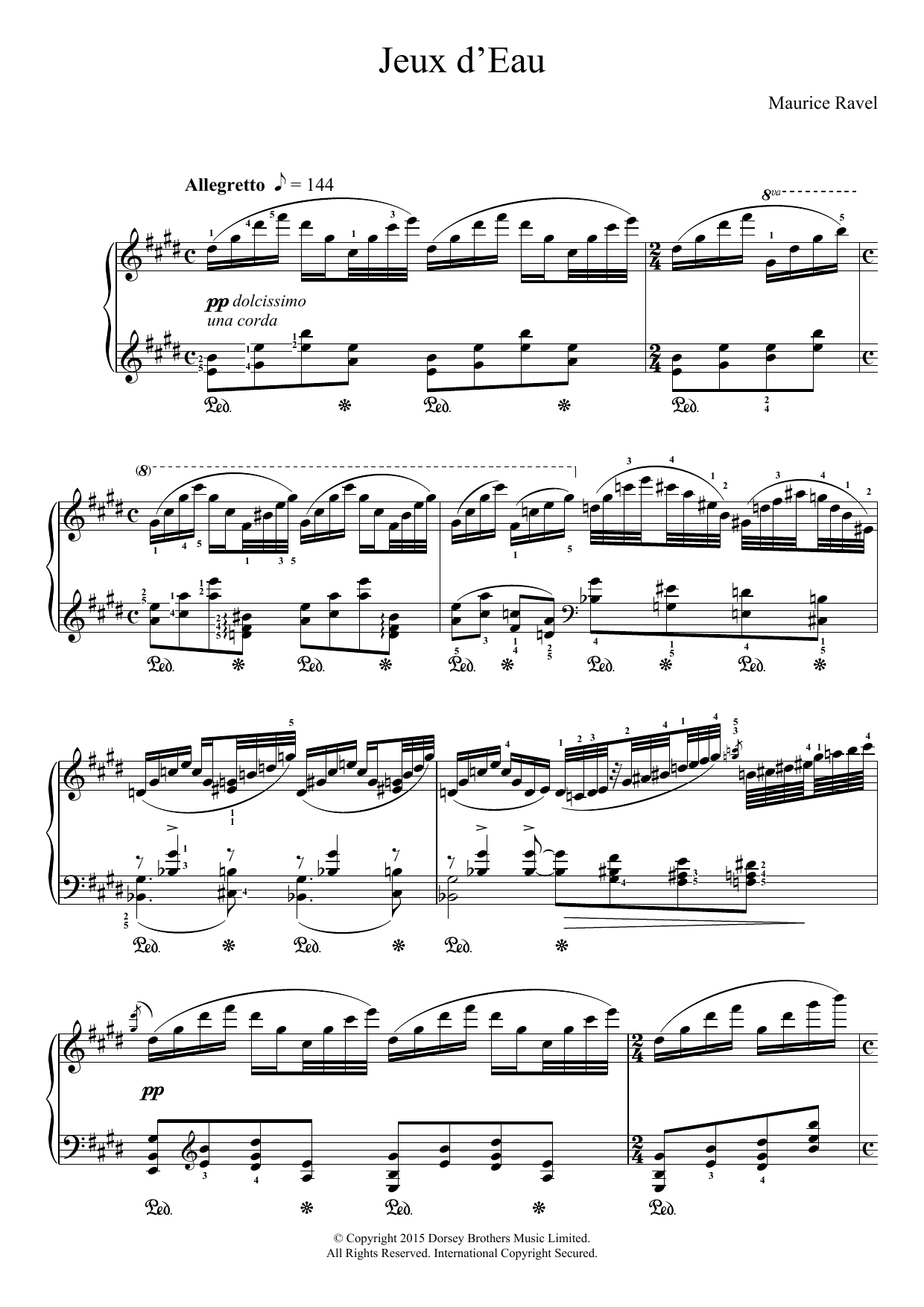 Maurice Ravel Jeux D'eau sheet music notes and chords. Download Printable PDF.