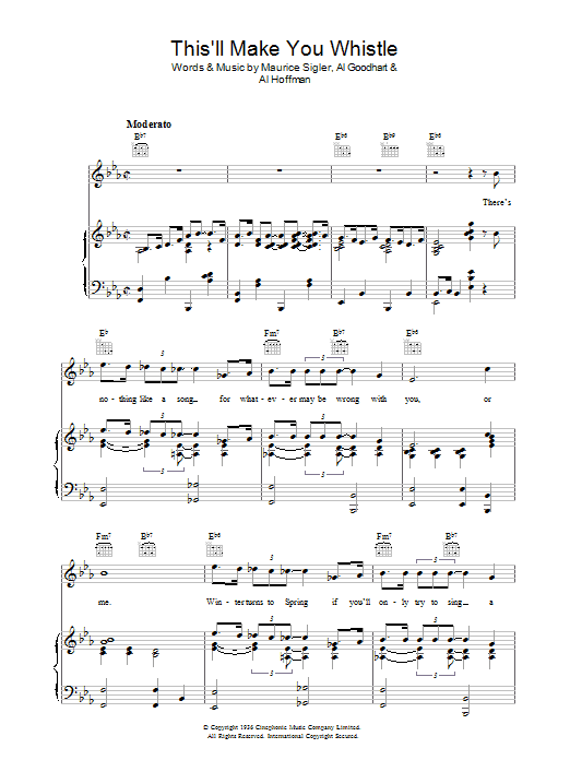 Learn to play Maurice Sigler This'll Make You Whistle sheet music for Piano, Vocal & Guitar Chords in minutes. Price: 7.8900$ Maurice Sigler This'll Make You Whistle sheet music notes and chords arranged for Piano, Vocal & Guitar Chords
