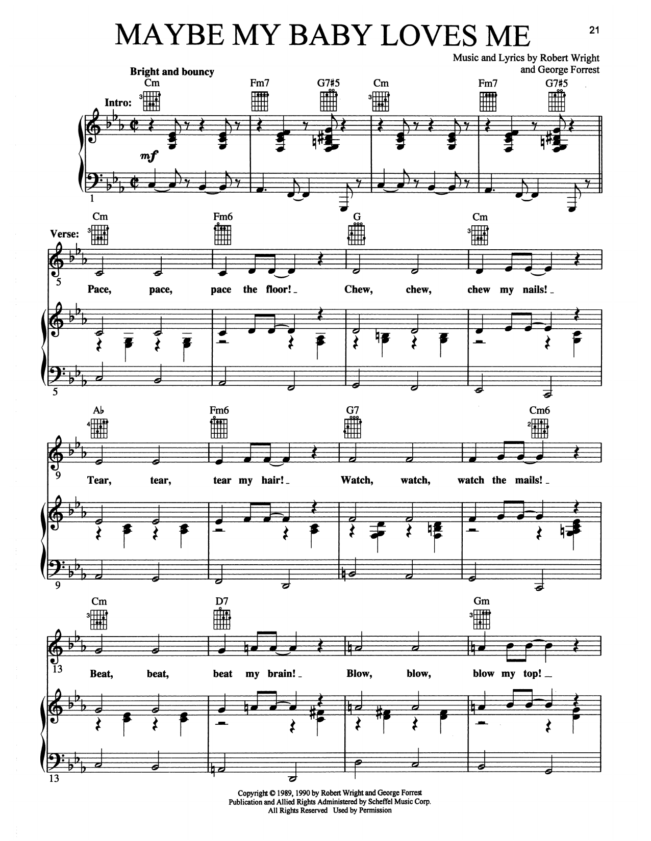 Learn to play Maury Yeston Maybe My Baby Loves Me (from Grand Hotel: The Musical) sheet music for Piano, Vocal & Guitar Chords (Right-Hand Melody) in minutes. Price: 7.8900$ Maury Yeston Maybe My Baby Loves Me (from Grand Hotel: The Musical) sheet music notes and chords arranged for Piano, Vocal & Guitar Chords (Right-Hand Melody)