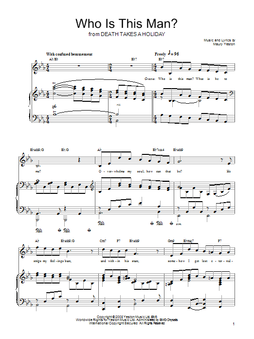 Maury Yeston Who Is This Man? sheet music notes and chords. Download Printable PDF.