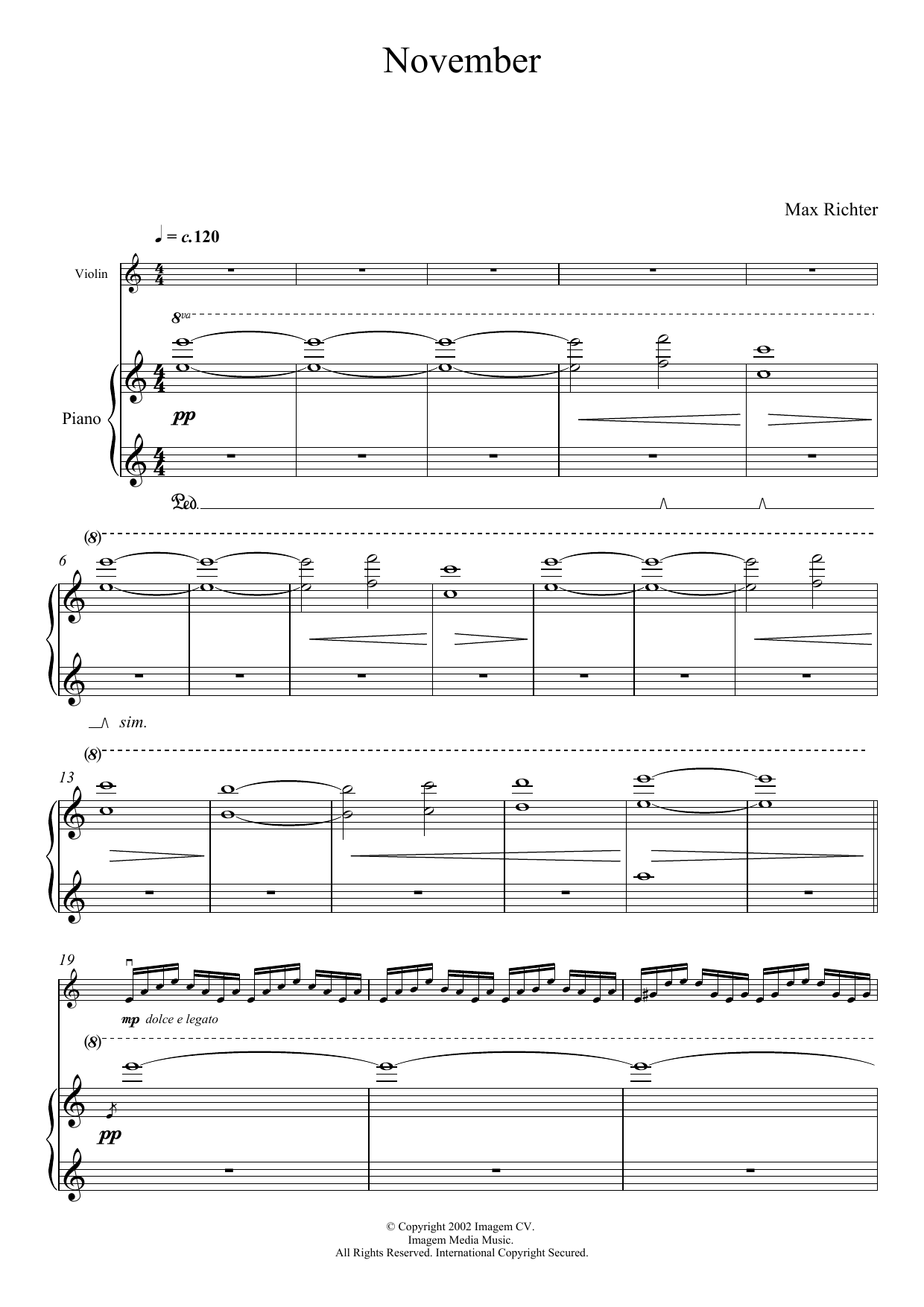 Max Richter November sheet music notes and chords. Download Printable PDF.