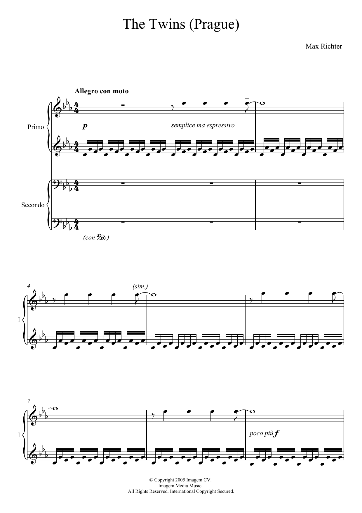 Max Richter The Twins sheet music notes and chords. Download Printable PDF.